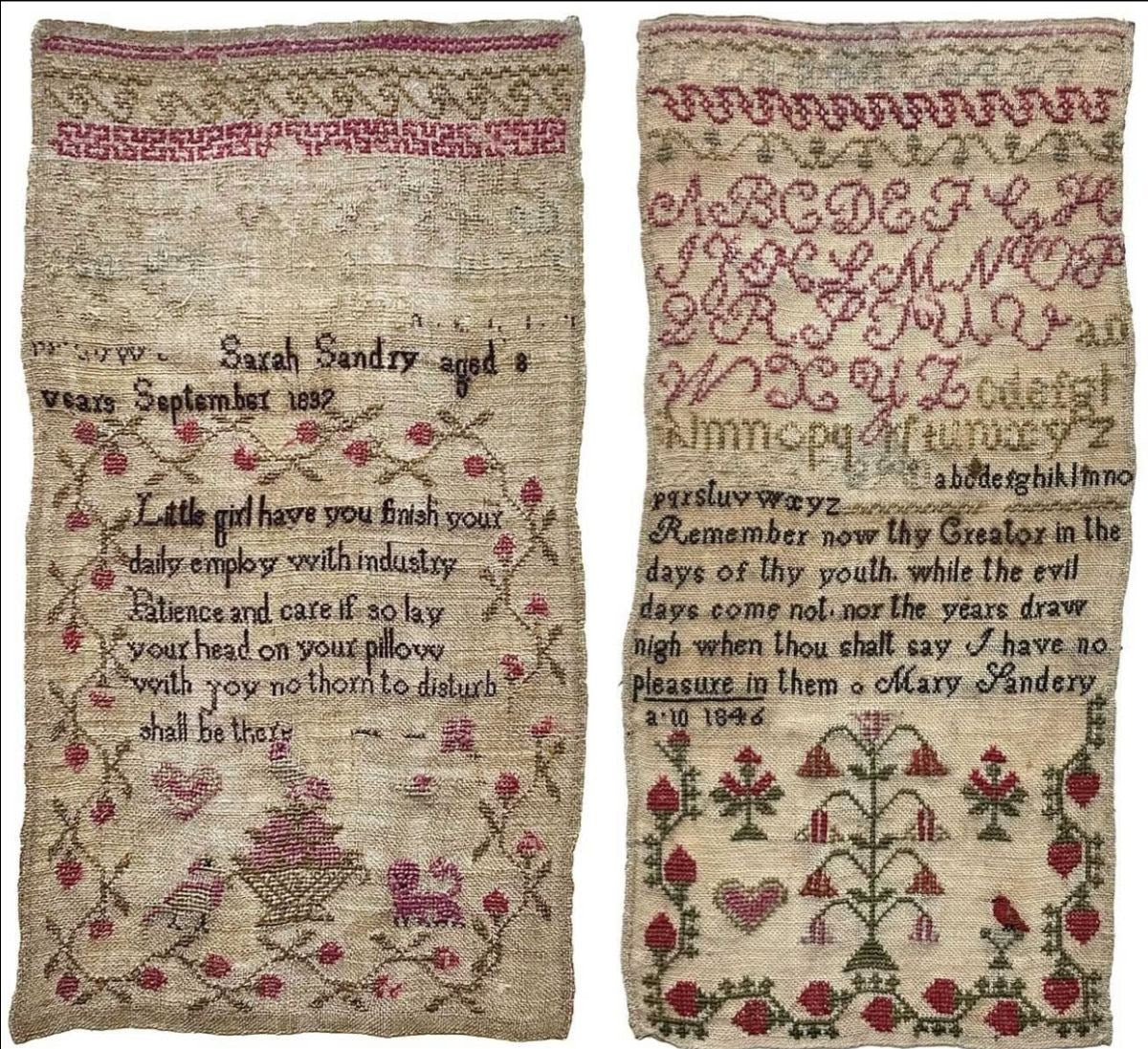 The Sandery Sisters Samplers Mary aged 10, 1846 *Nashville Market Pre-Order*