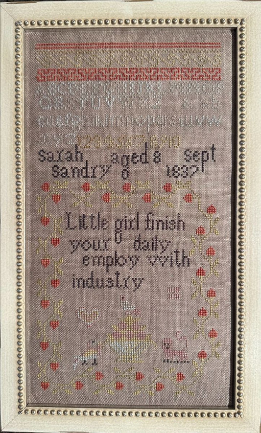 The Sandery Sisters Samplers  Sarah aged 8, September 1837 *Nashville Market Pre-Order*