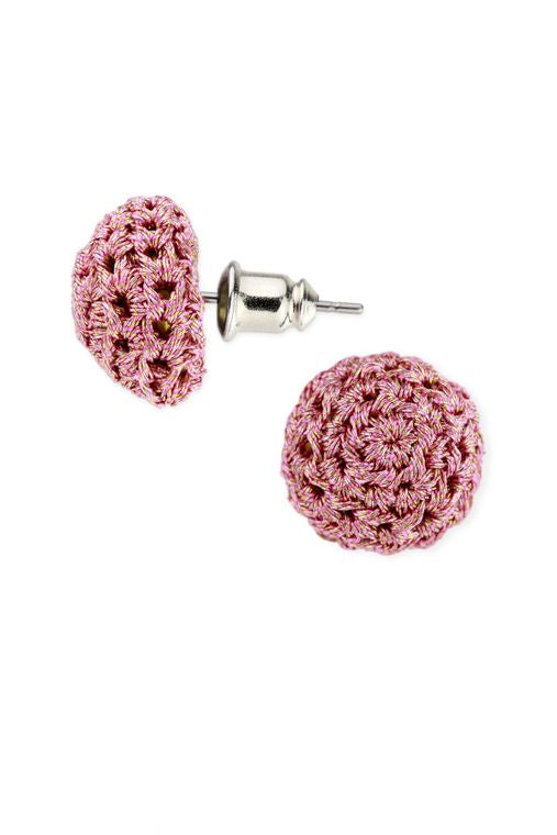 Metallic Crochet Stud Earring